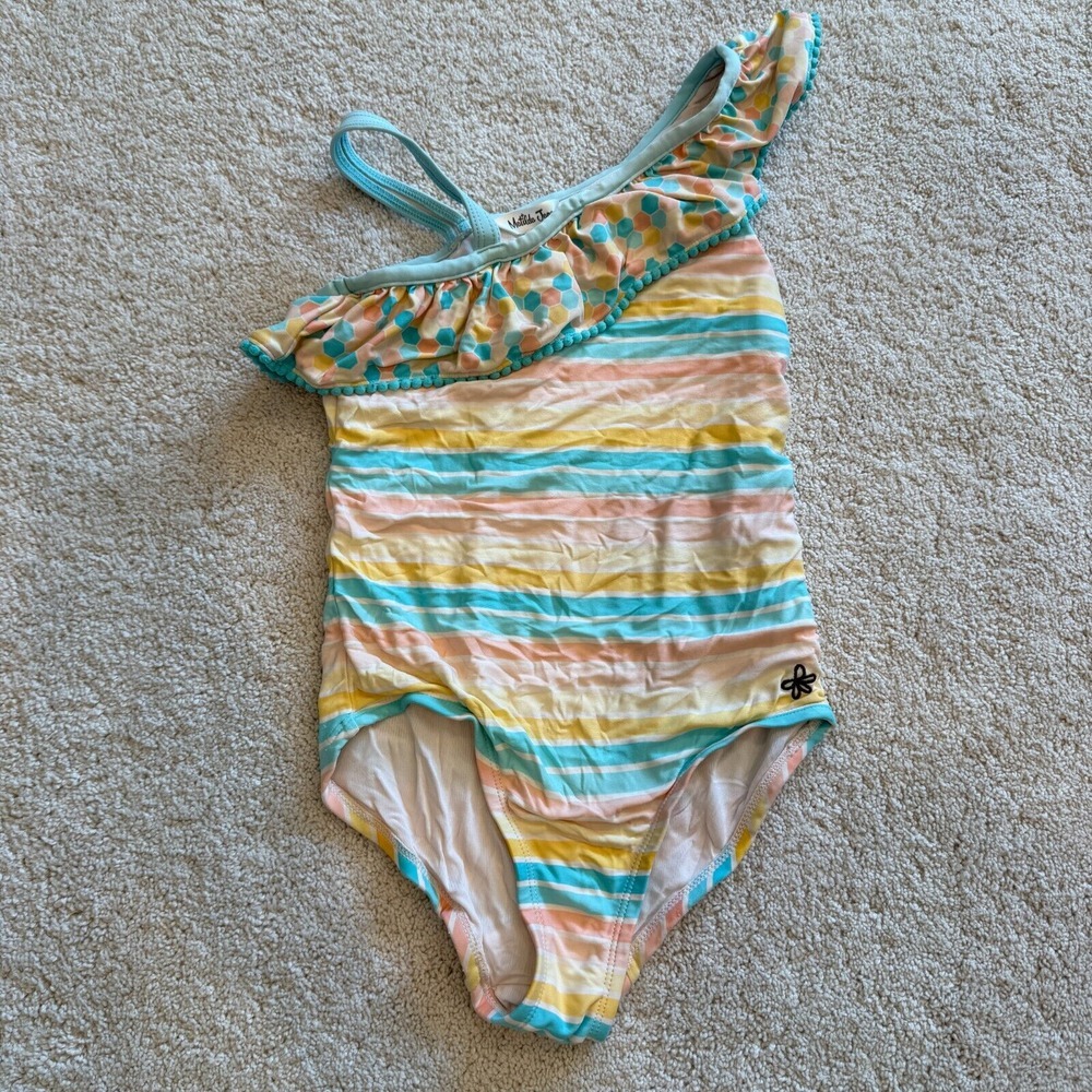 Matilda Jane Dream Chasers Lollipop‎ Lines Swimsuit Bathing Suit Girls 8 #3171